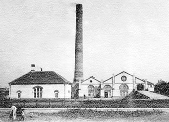 First district heating plant pictured in Frederiksberg, Denmark in a greyscale image